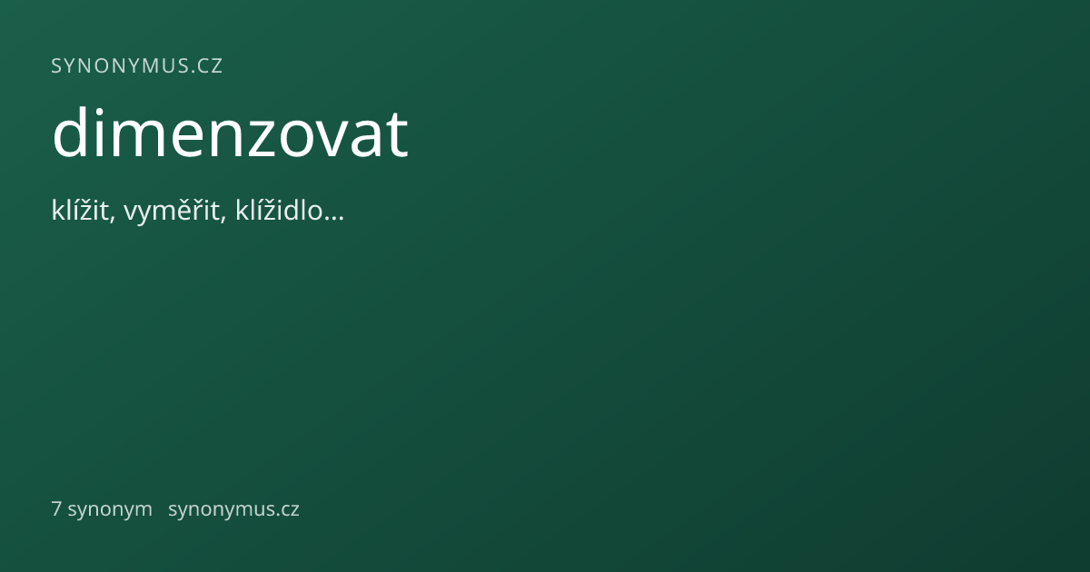 Náhled odkazu: dimenzovat