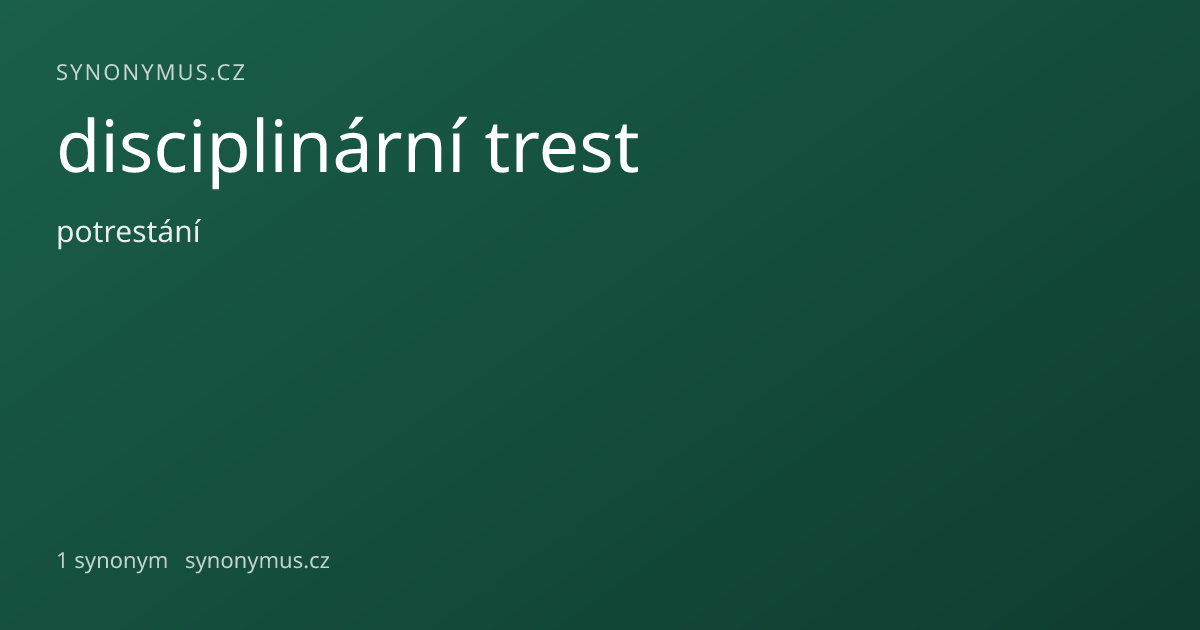 Náhled odkazu: disciplinární trest