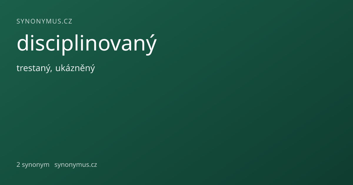 Náhled odkazu: disciplinovaný
