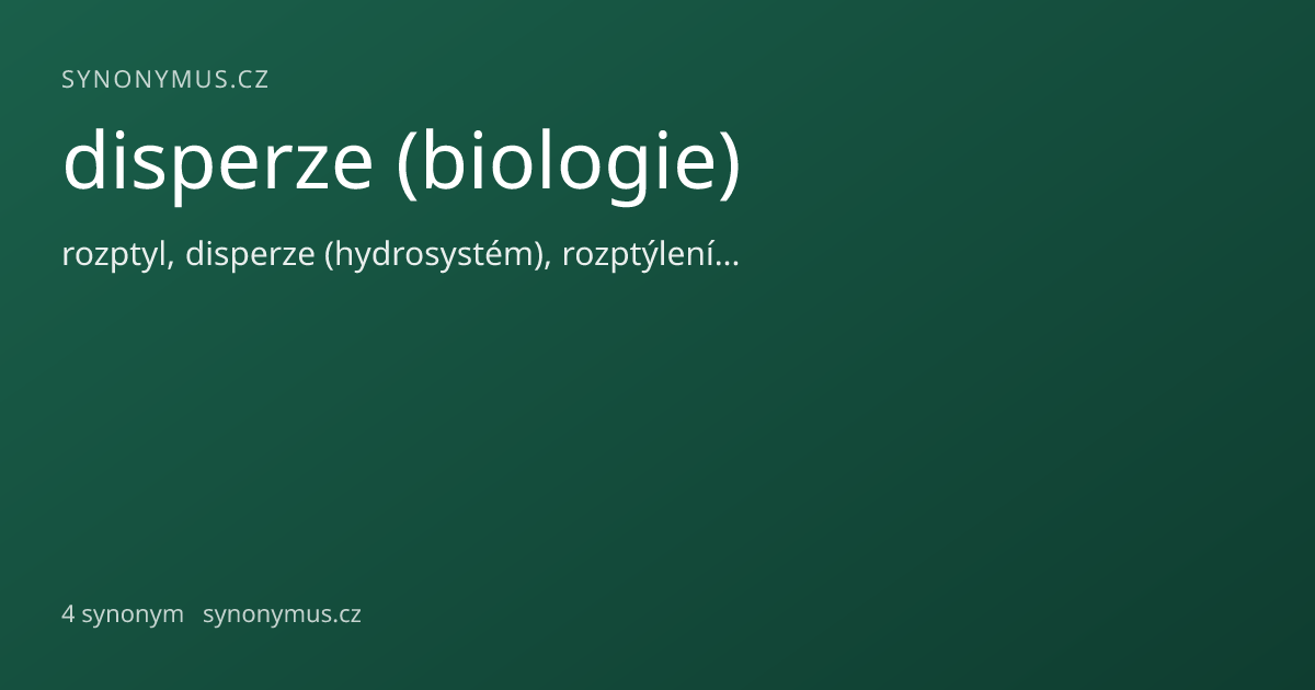 Náhled odkazu: disperze (biologie)