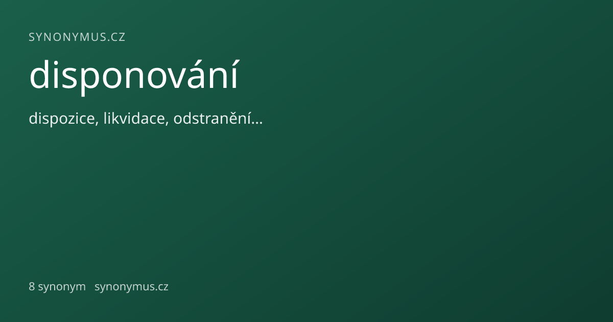 Náhled odkazu: disponování