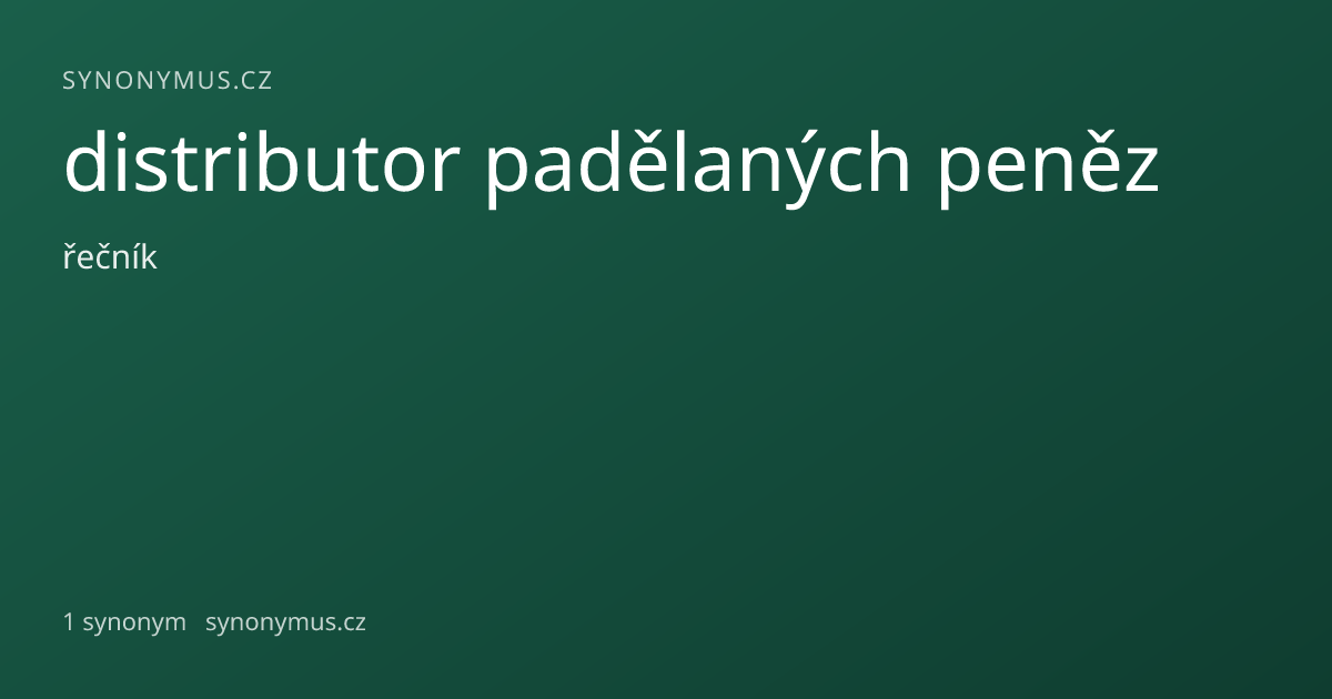 Náhled odkazu: distributor padělaných peněz