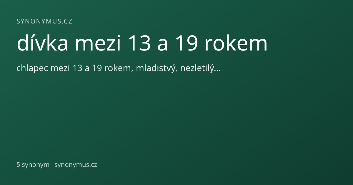 Náhled odkazu: dívka mezi 13 a 19 rokem