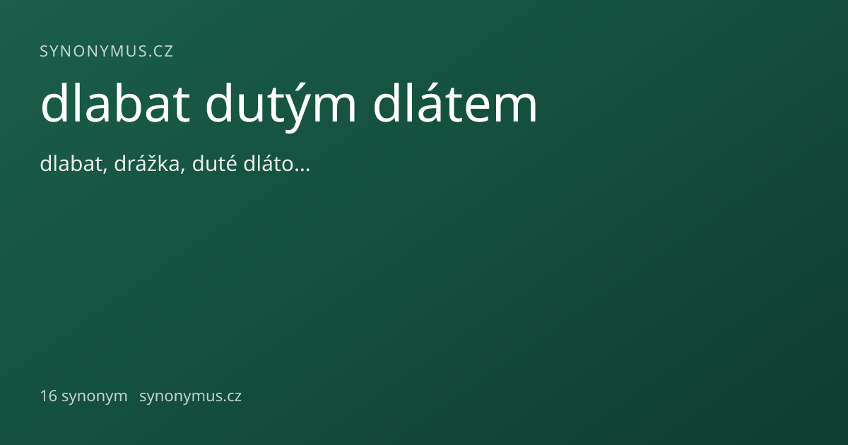 Náhled odkazu: dlabat dutým dlátem