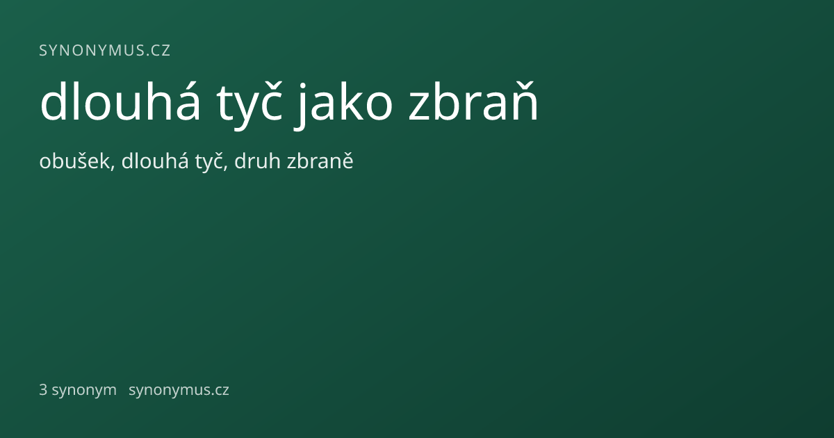 Náhled odkazu: dlouhá tyč jako zbraň