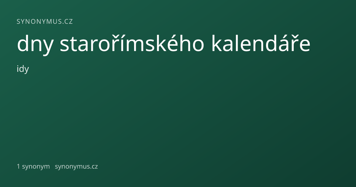 Náhled odkazu: dny starořímského kalendáře