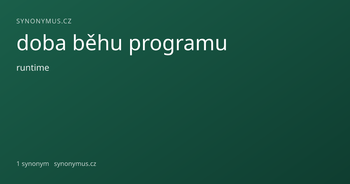 Náhled odkazu: doba běhu programu