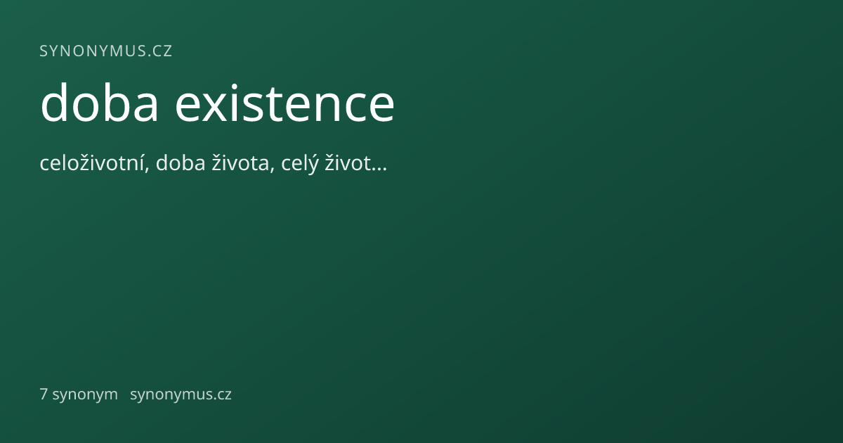 Náhled odkazu: doba existence