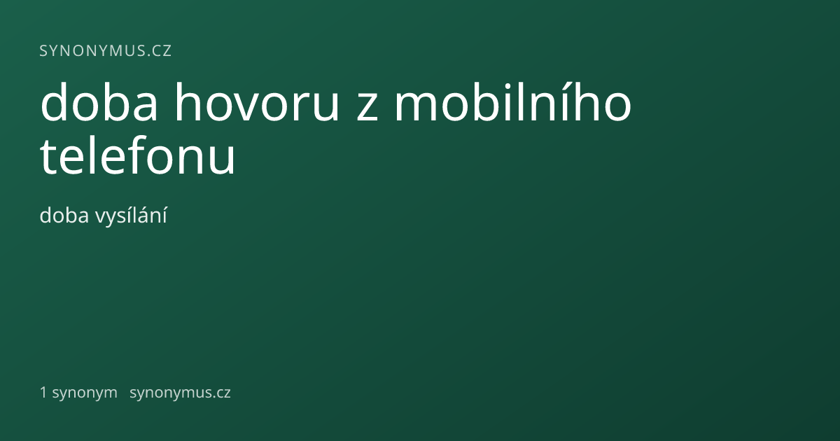 Náhled odkazu: doba hovoru z mobilního telefonu