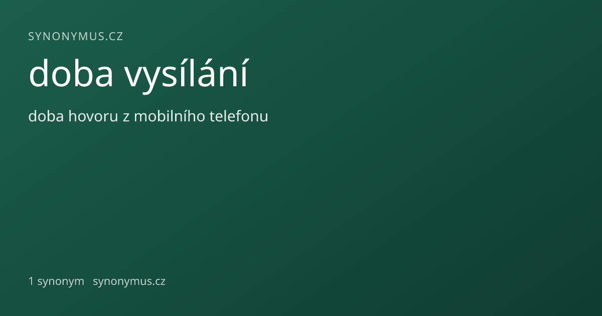 Náhled odkazu: doba vysílání