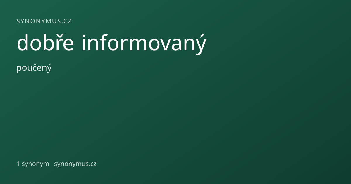 Náhled odkazu: dobře informovaný