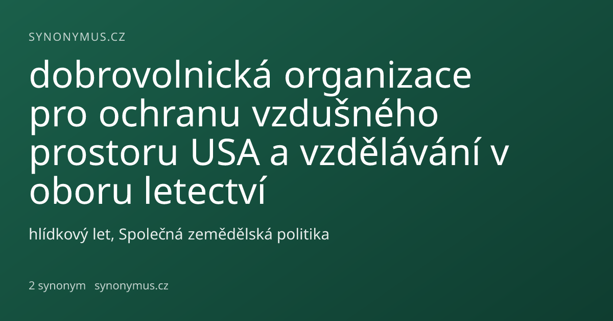 Náhled odkazu: dobrovolnická organizace pro ochranu vzdušného prostoru USA a vzdělávání v oboru letectví