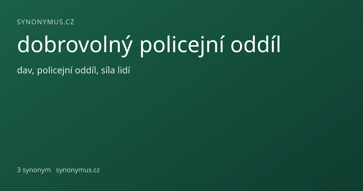 Náhled odkazu: dobrovolný policejní oddíl