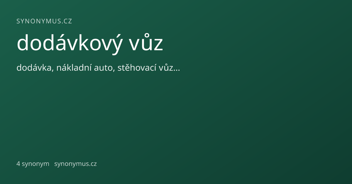 Náhled odkazu: dodávkový vůz