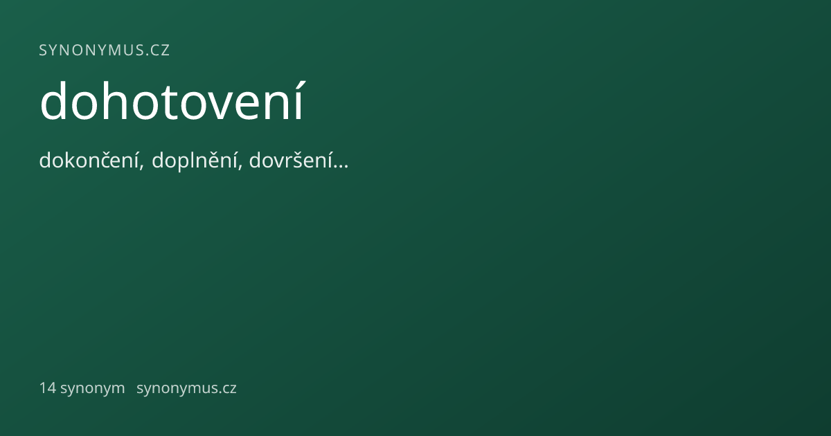 Náhled odkazu: dohotovení
