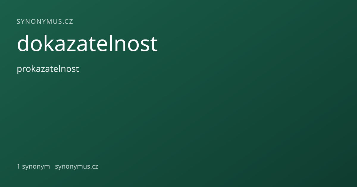 Náhled odkazu: dokazatelnost