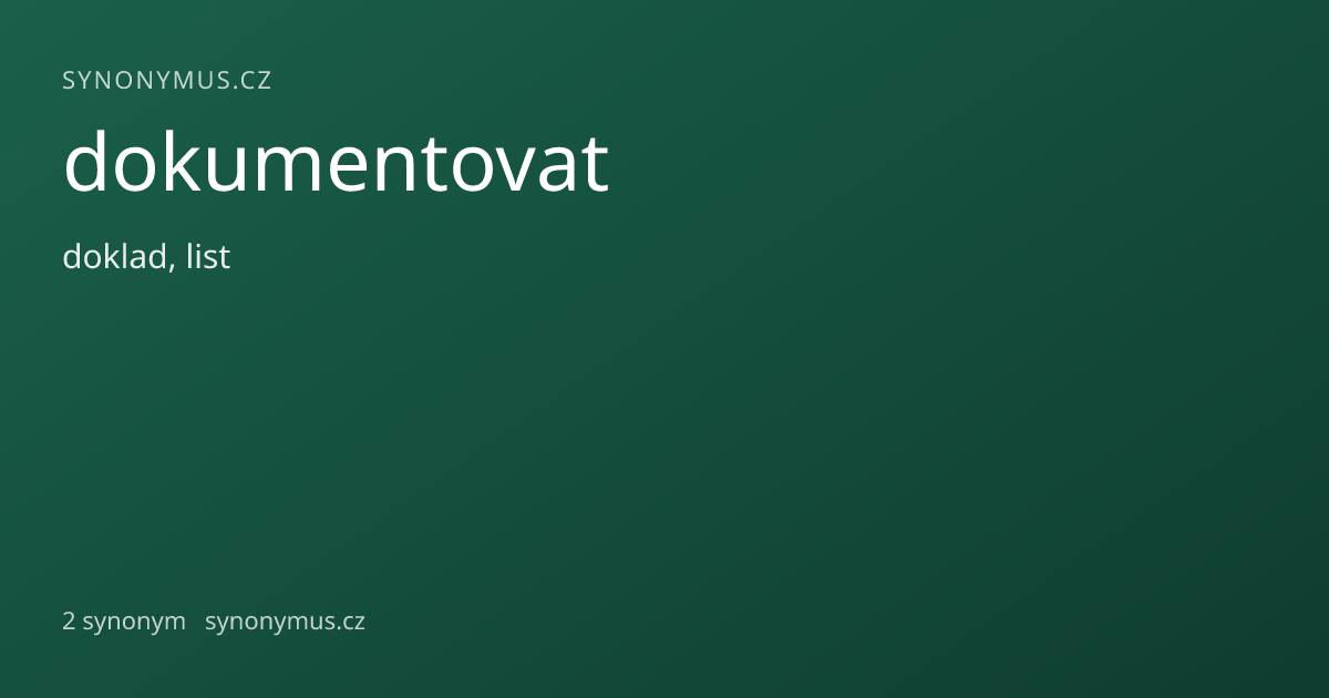 Náhled odkazu: dokumentovat
