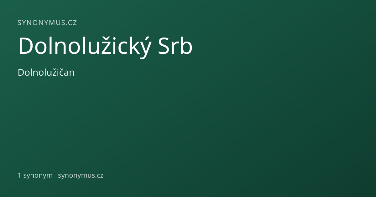Náhled odkazu: Dolnolužický Srb