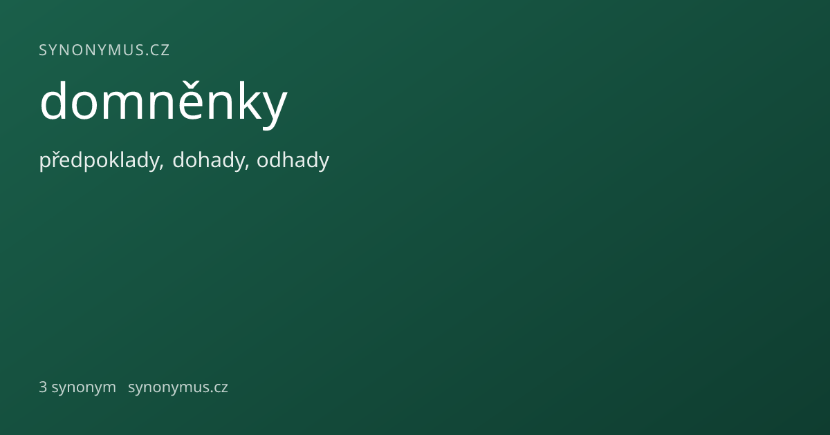 Náhled odkazu: domněnky