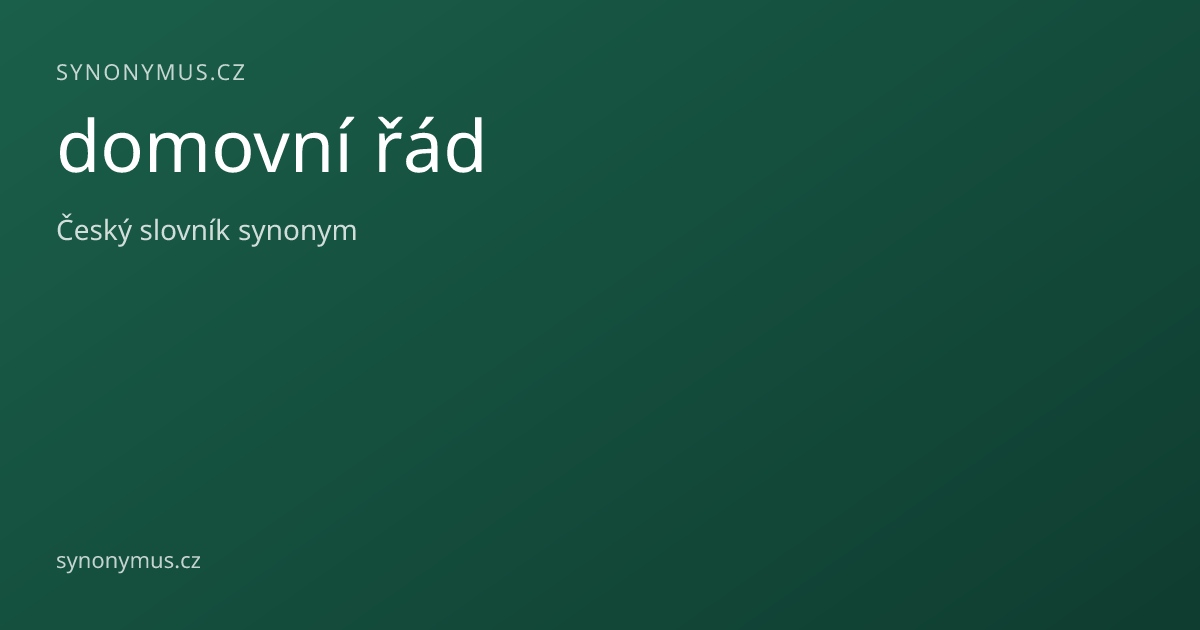 Náhled odkazu: domovní řád