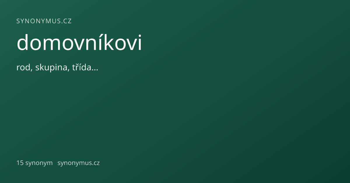 Náhled odkazu: domovníkovi