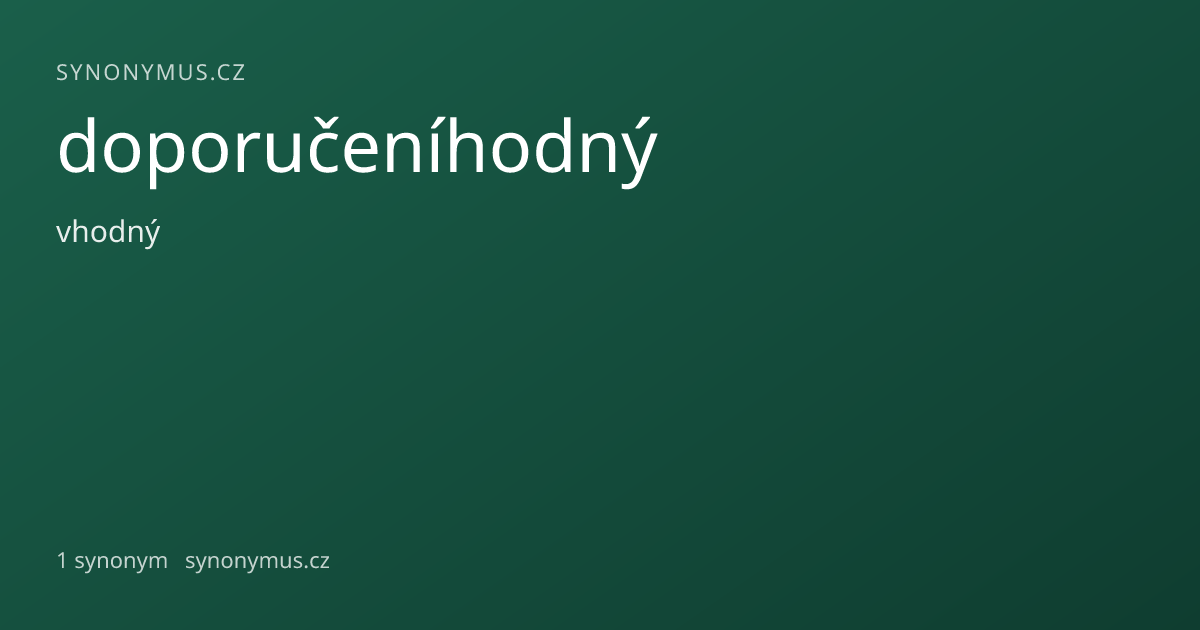 Náhled odkazu: doporučeníhodný