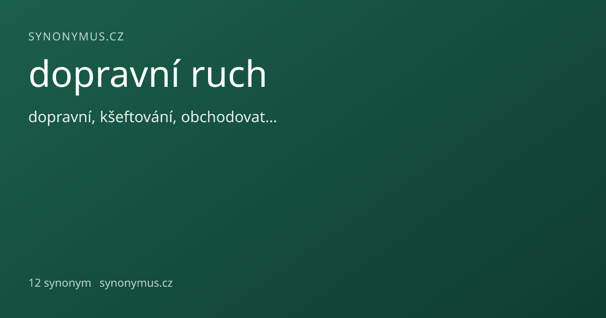 Náhled odkazu: dopravní ruch