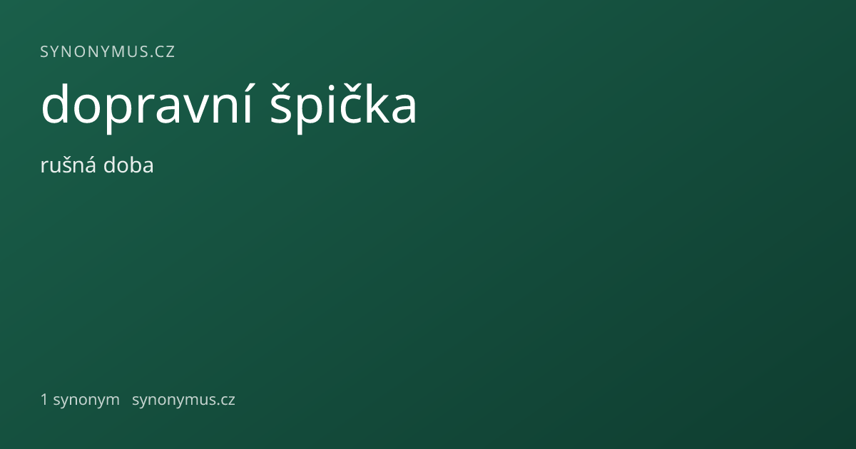 Náhled odkazu: dopravní špička