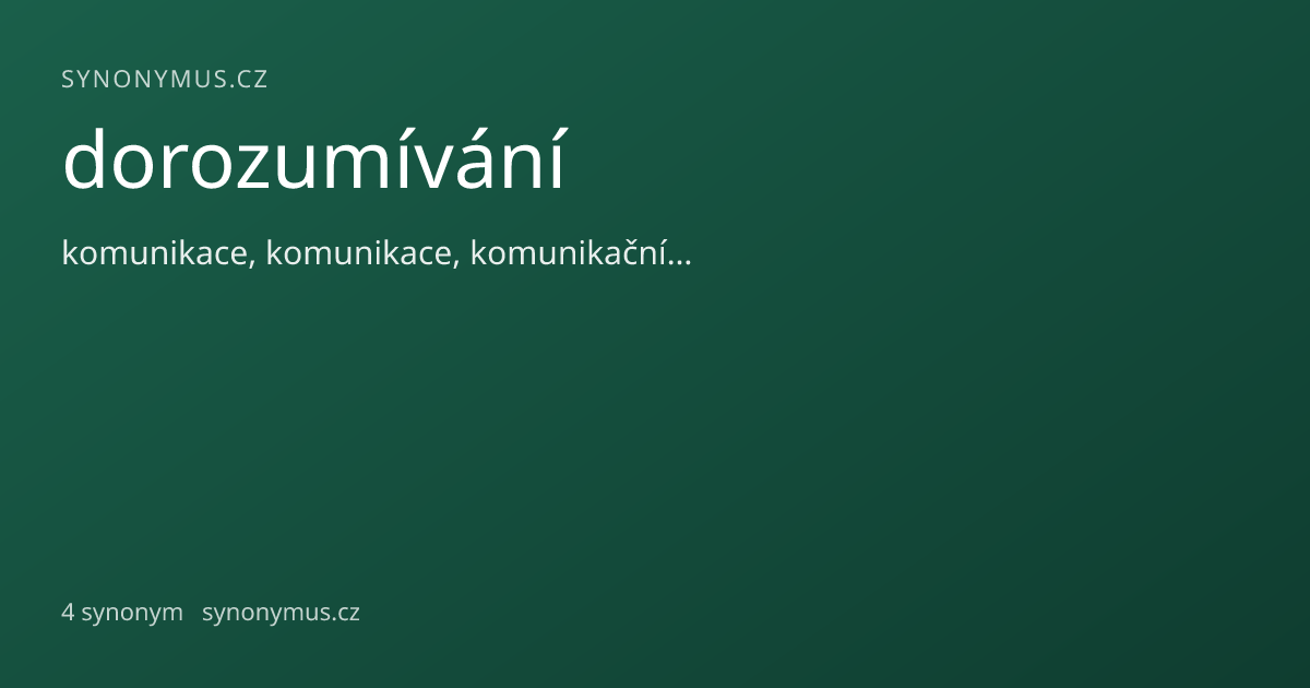 Náhled odkazu: dorozumívání