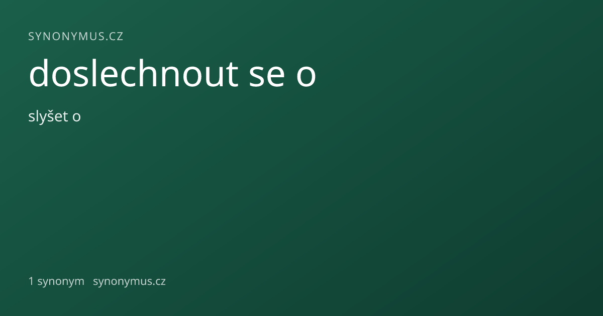 Náhled odkazu: doslechnout se o
