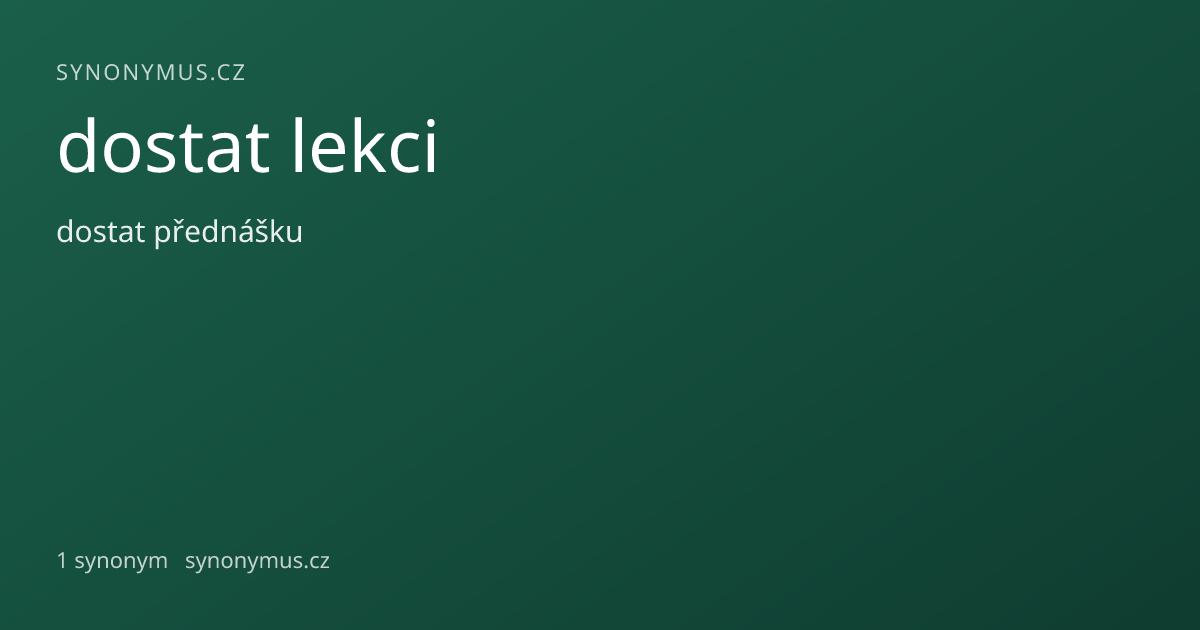 Náhled odkazu: dostat lekci