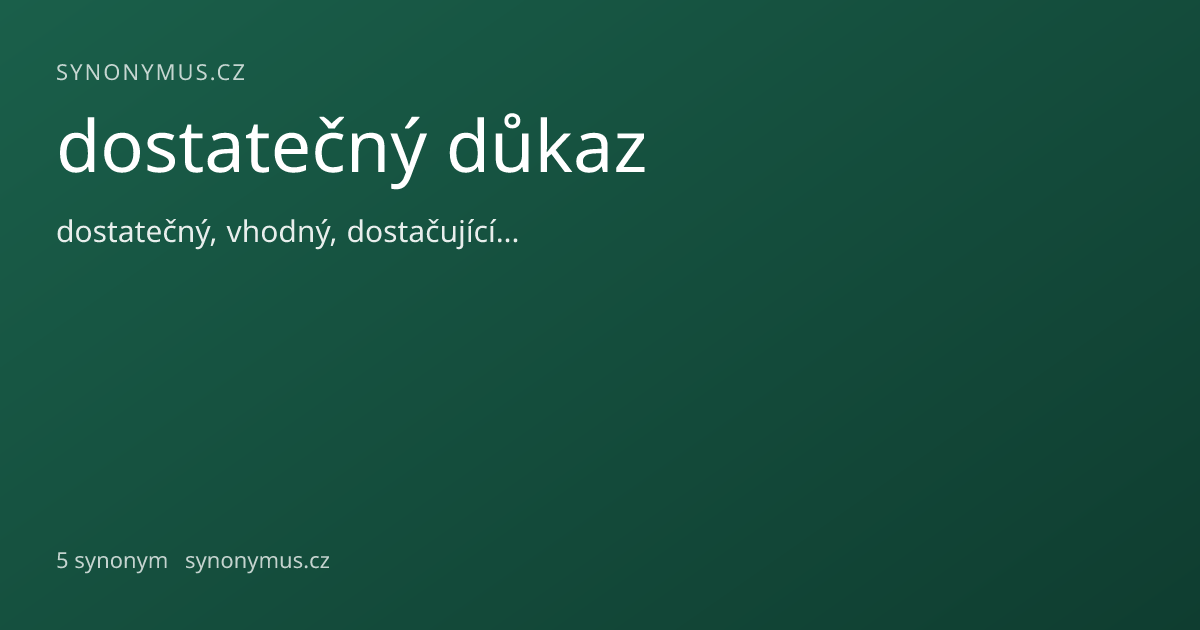Náhled odkazu: dostatečný důkaz