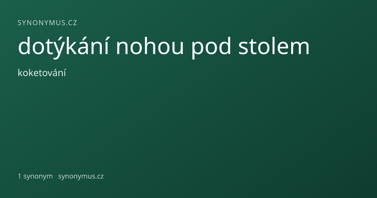 Náhled odkazu: dotýkání nohou pod stolem