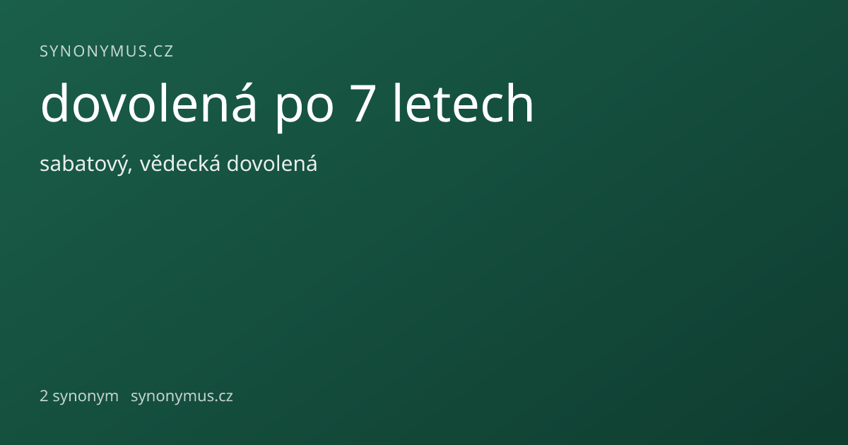 Náhled odkazu: dovolená po 7 letech