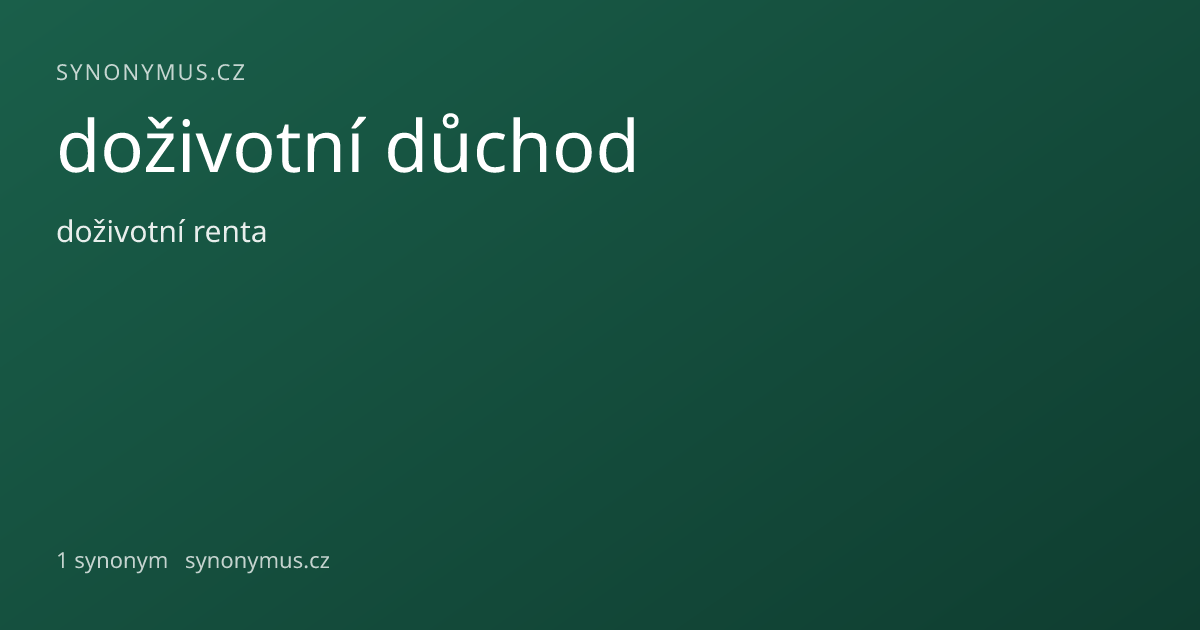 Náhled odkazu: doživotní důchod
