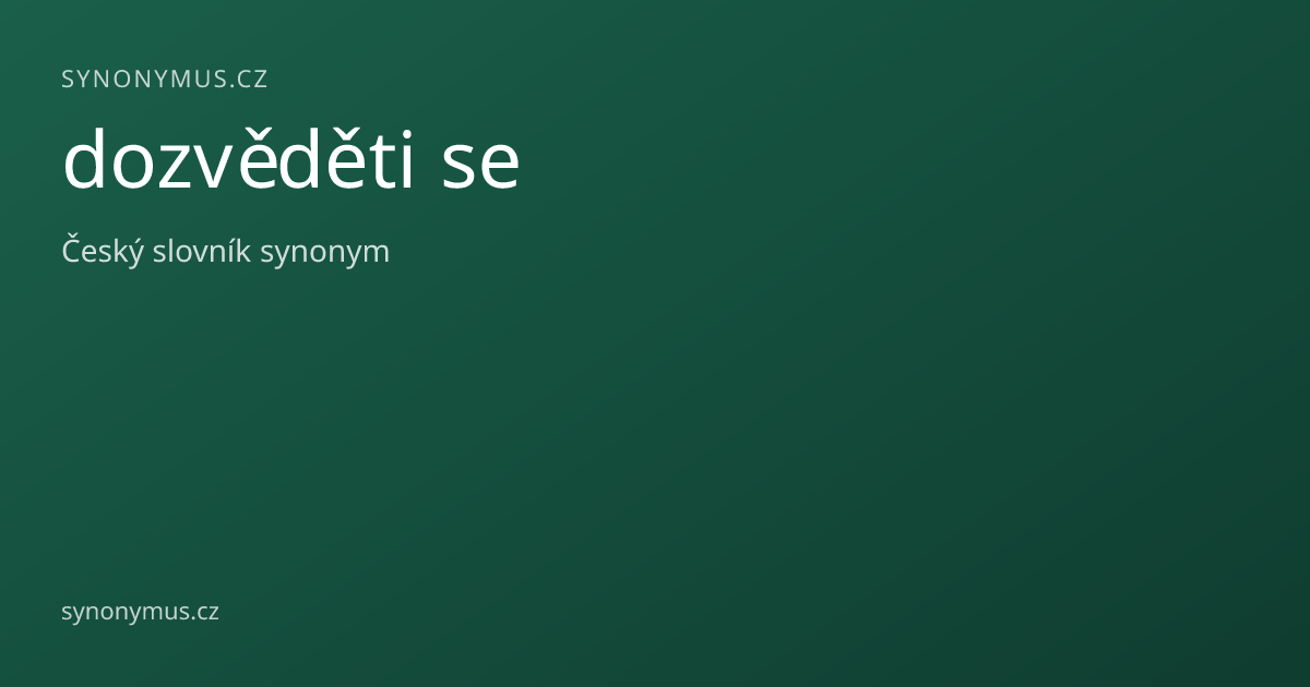Náhled odkazu: dozvěděti se