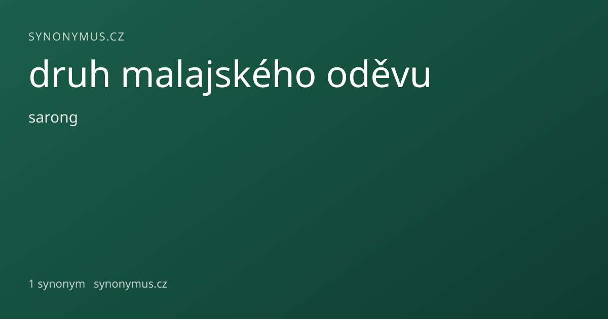 Náhled odkazu: druh malajského oděvu