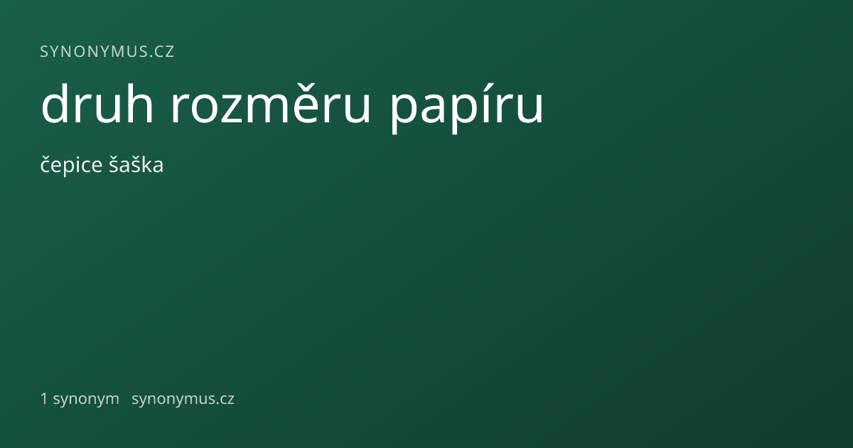 Náhled odkazu: druh rozměru papíru