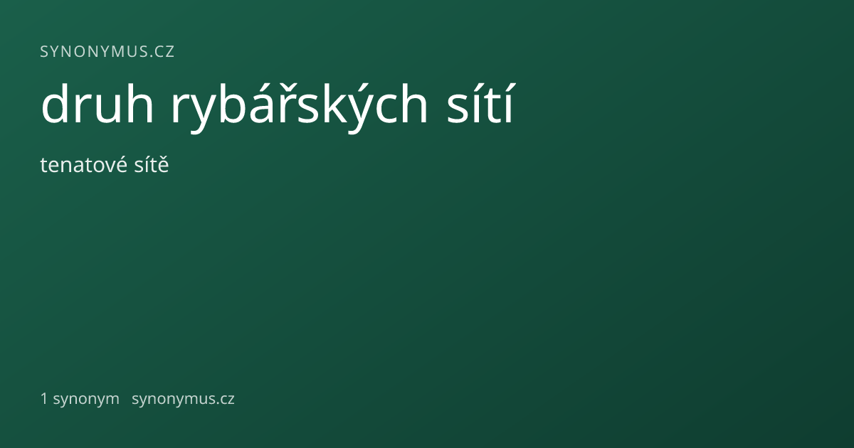 Náhled odkazu: druh rybářských sítí