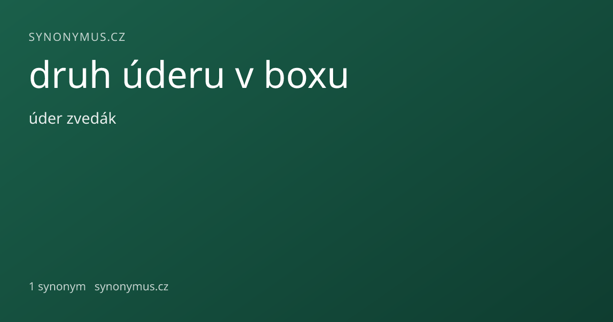 Náhled odkazu: druh úderu v boxu