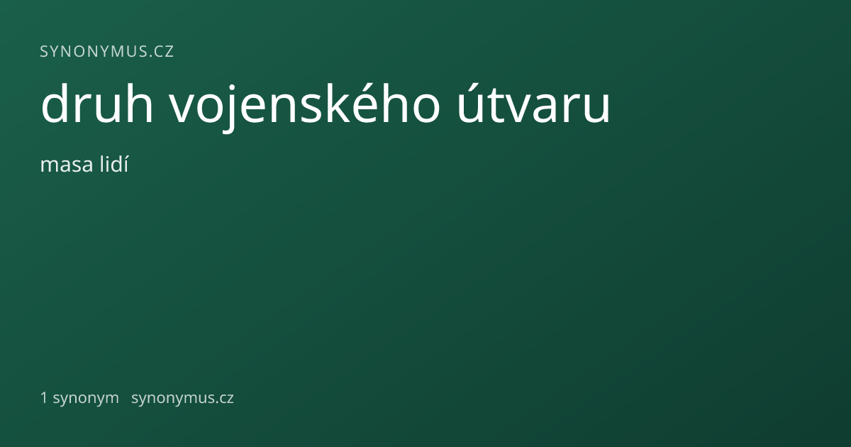 Náhled odkazu: druh vojenského útvaru