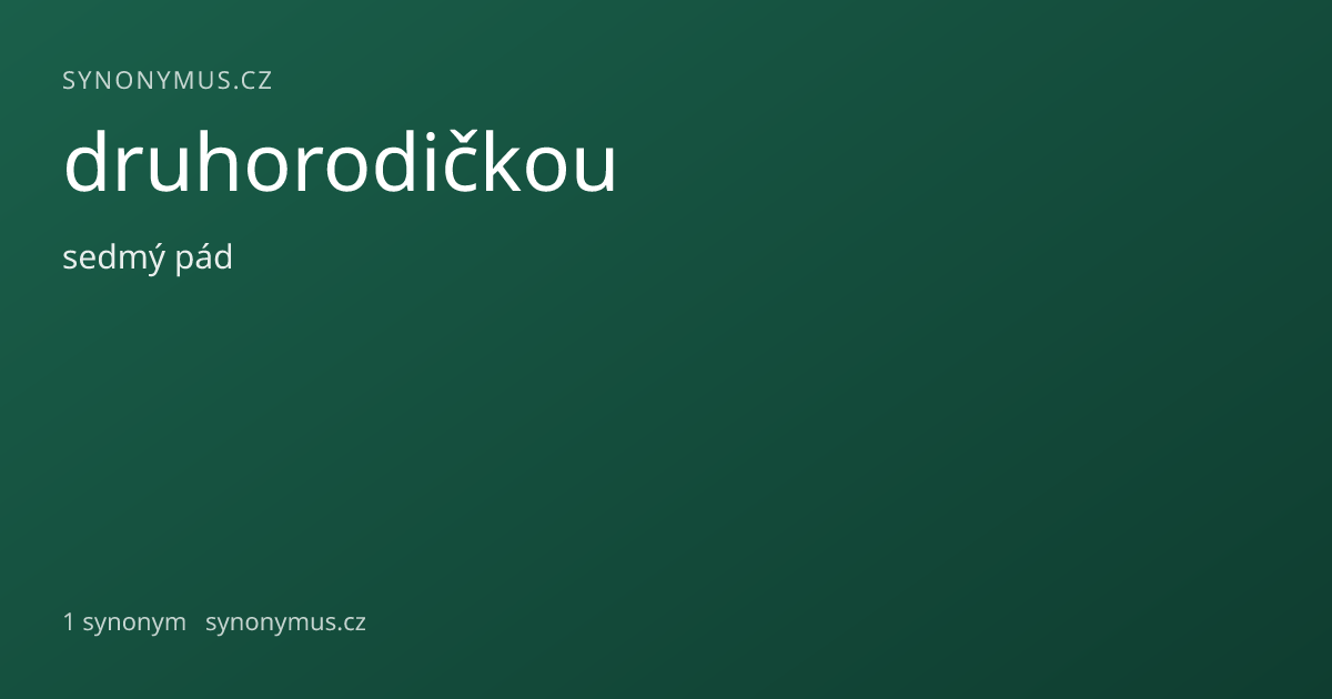 Náhled odkazu: druhorodičkou