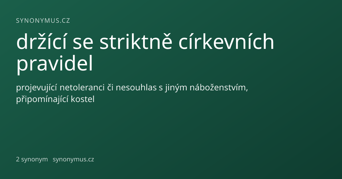 Náhled odkazu: držící se striktně církevních pravidel