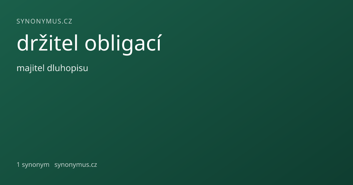 Náhled odkazu: držitel obligací
