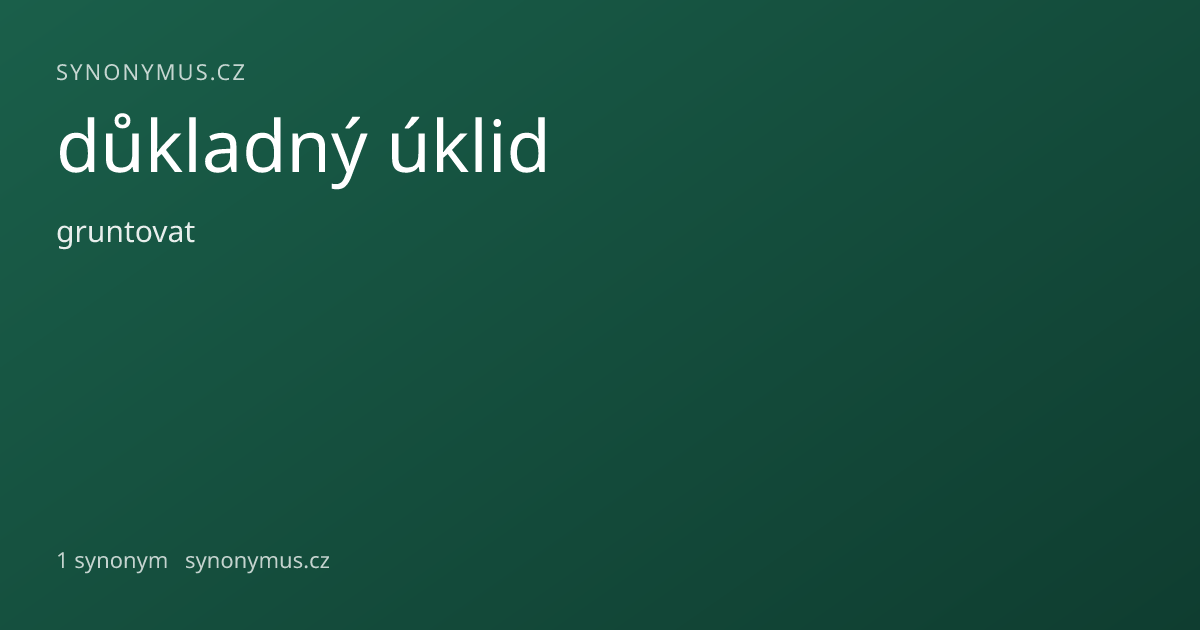 Náhled odkazu: důkladný úklid