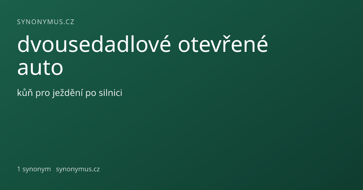 Náhled odkazu: dvousedadlové otevřené auto