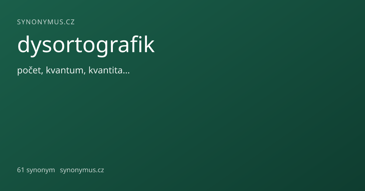 Náhled odkazu: dysortografik