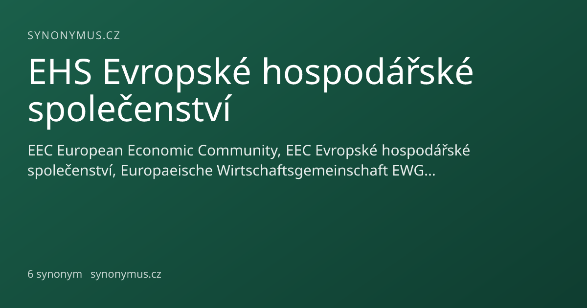 Náhled odkazu: EHS Evropské hospodářské společenství
