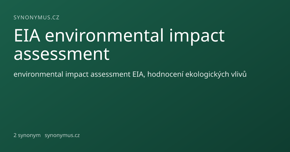 Náhled odkazu: EIA environmental impact assessment