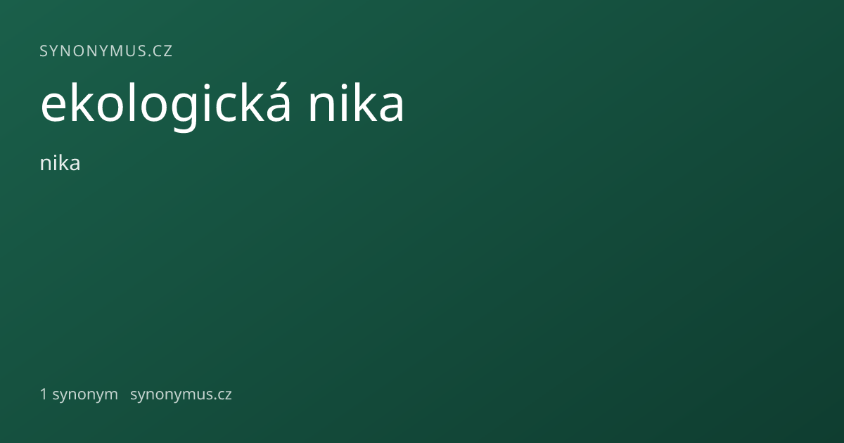Náhled odkazu: ekologická nika